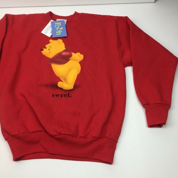 Disney Youth Winnie The Pooh Red Crewneck Pullover Sweatshirt Size Small 6X - Picture 7 of 8